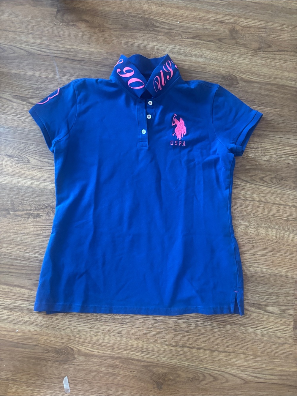 U.S. Polo Assn. Royal Blue Polo with Pink Logo